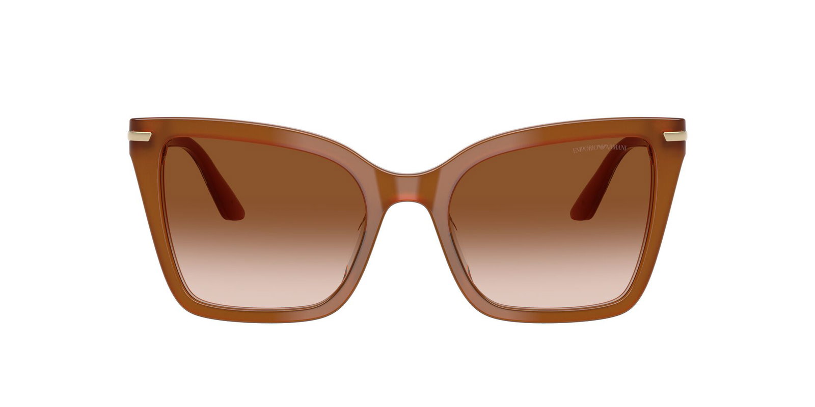Das Bild zeigt die Emporio Armani Sonnenbrille EA4273BU in Tabak von vorne.